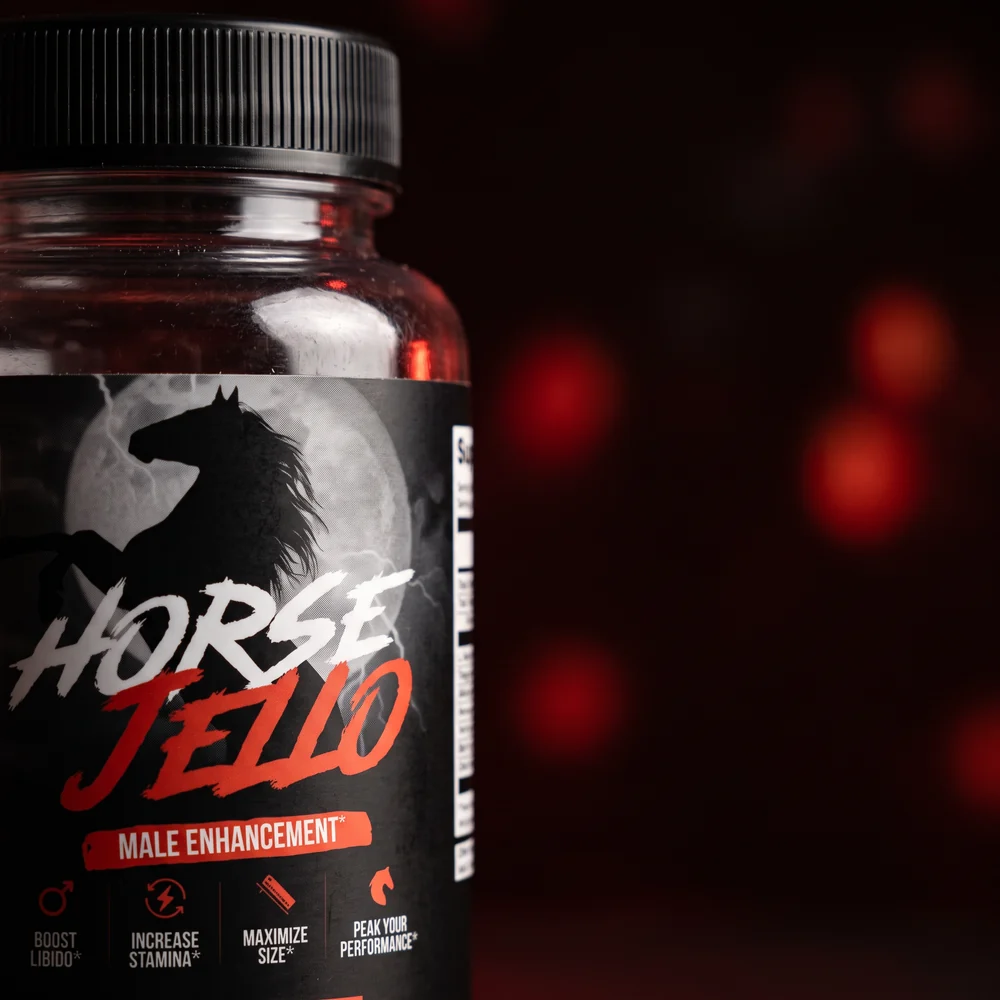 Frasco de Horse Jello&reg; iluminado por detrás